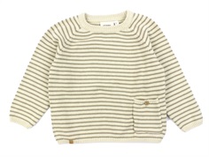 Lil Atelier wood ash striped knit blouse